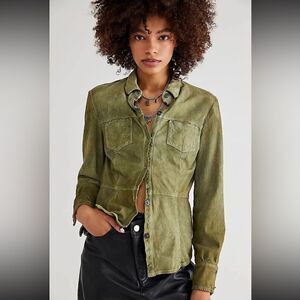 NWT GIORGIO BRATO SUEDE SHIRT IN BIRCH